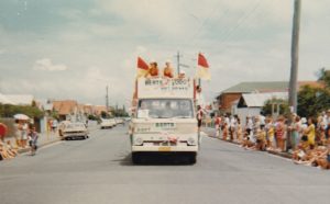 Berts delivery truck participating in a parade